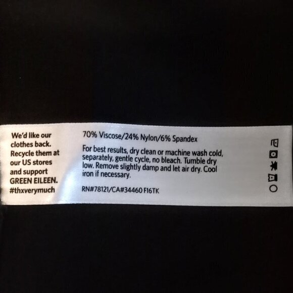 Eileen Fisher Black Viscose One Button Blazer - Picture 4 of 4